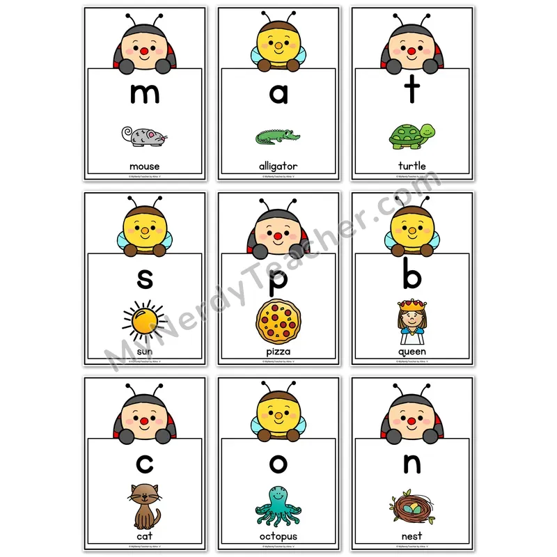 Visual Drill Cards — Spring Set 2 Phonics Sound Cards