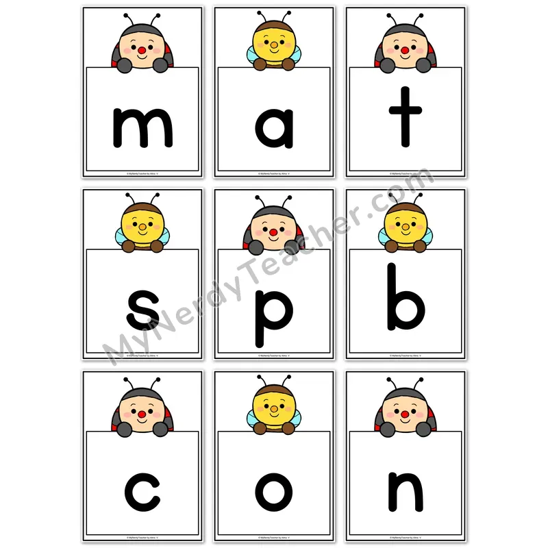 Visual Drill Cards — Spring Set 1 Phonics Sound Cards