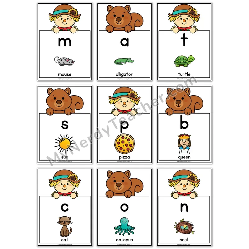Visual Drill Cards — Fall Set 2 Phonics Sound Cards