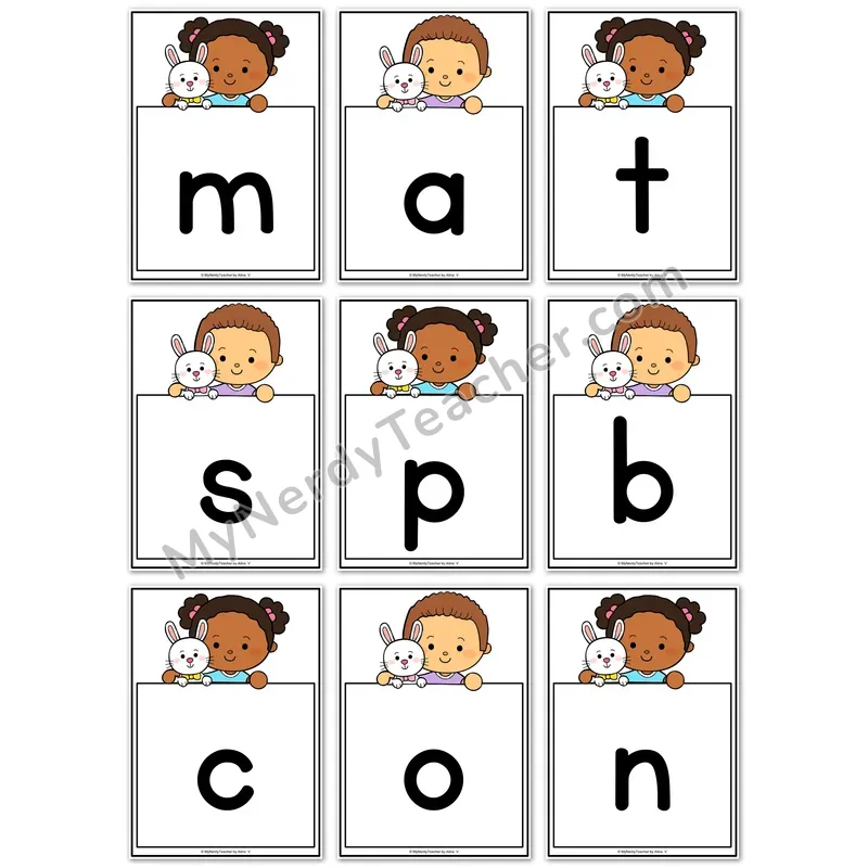 Visual Drill Cards — Easter Set 1 Phonics Sound Cards