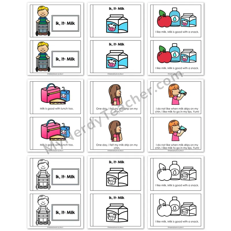 -LK, -LT, -LD Decodable Book — "Milk" Printable Reader