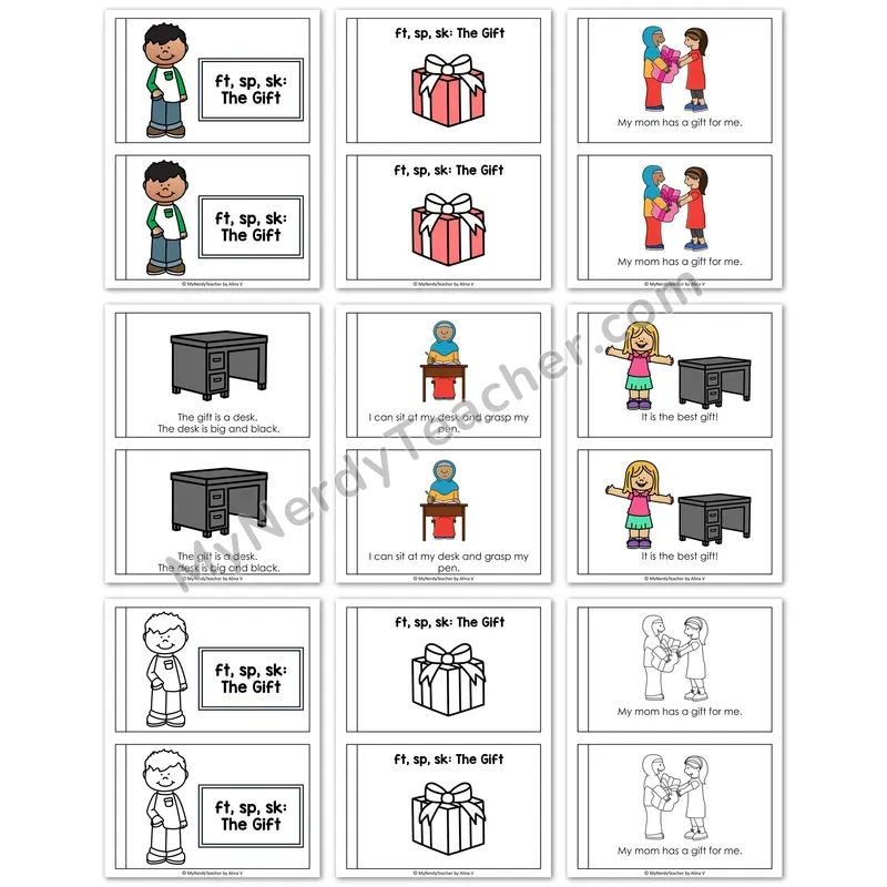 -SK, -FT, -SP Decodable Book — "The Gift" Printable Reader