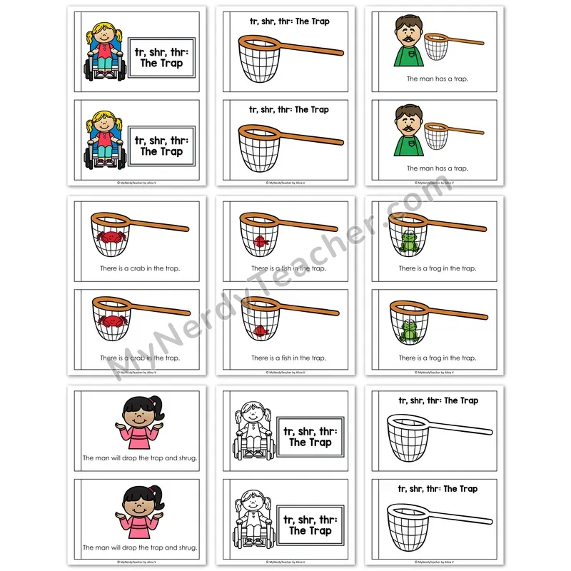 TR, SHR, THR Decodable Book — "The Trap" Printable Reader