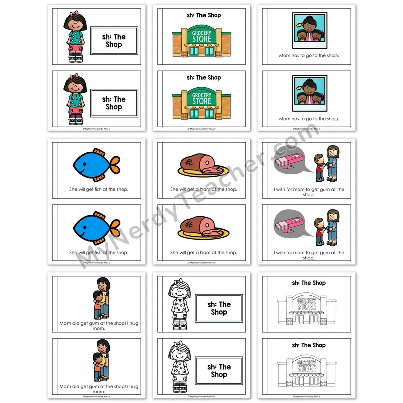 SH Decodable Book — "The Shop" Printable Reader