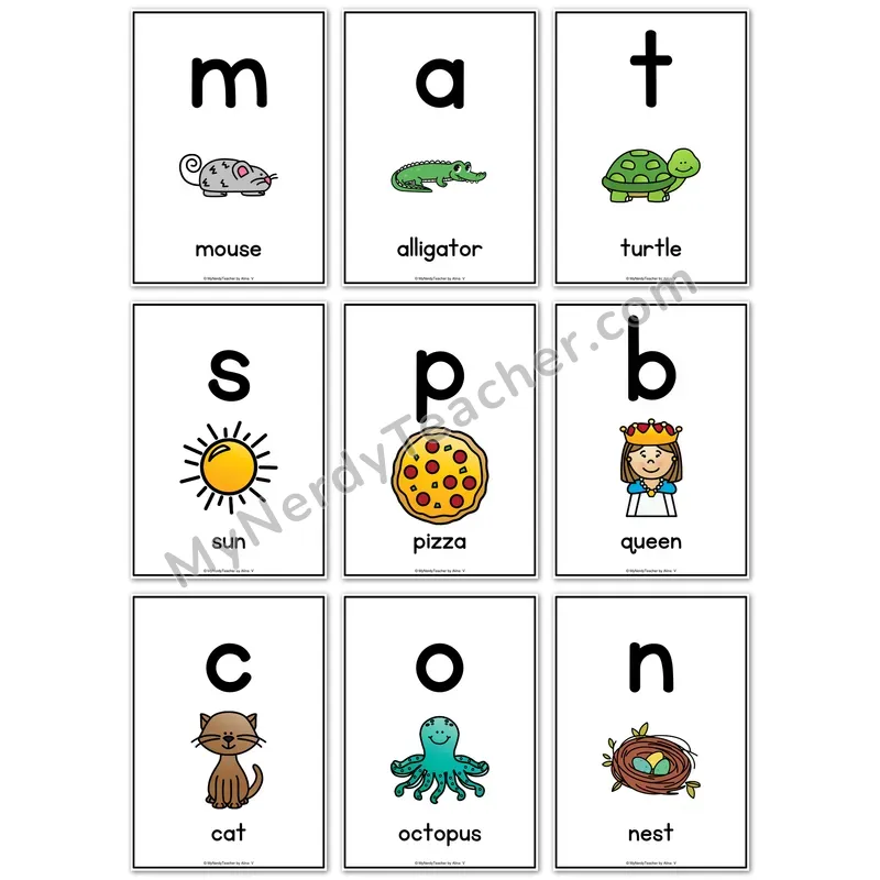 Visual Drill Cards — Blank Picture Phonics Sound Cards