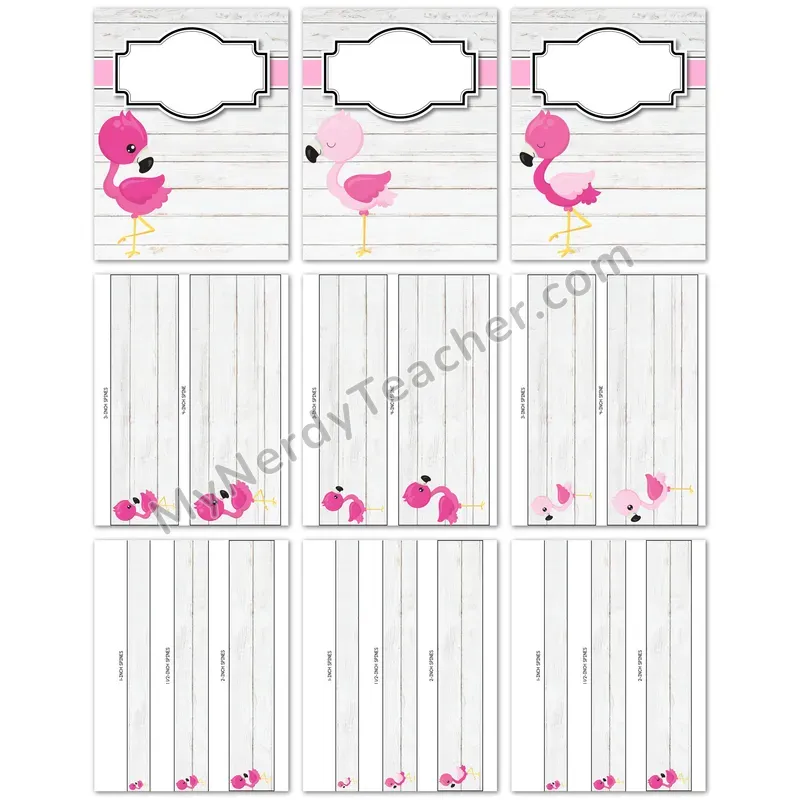 Editable Binder Covers and Spines — Flamingo Design