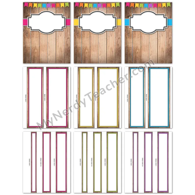 Editable Binder Covers and Spines — Farmhouse Rainbow Design