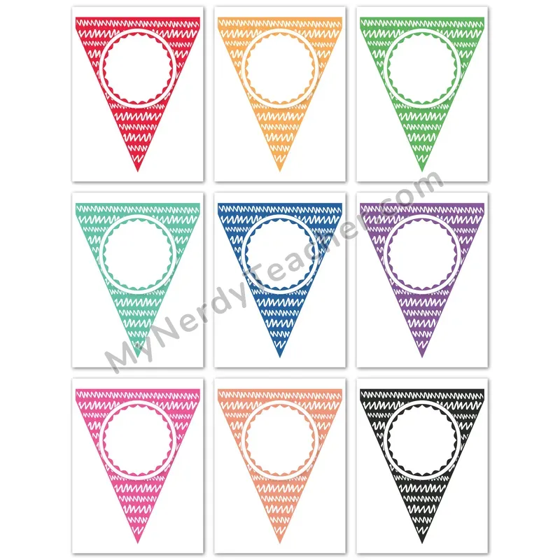 Editable Pennant Banner Set 9 — Classroom Bulletin Board Banner