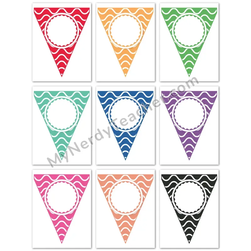 Editable Pennant Banner Set 6 — Classroom Bulletin Board Banner