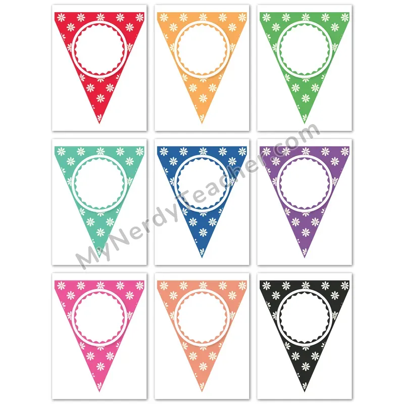 Editable Pennant Banner Set 4 — Classroom Bulletin Board Banner