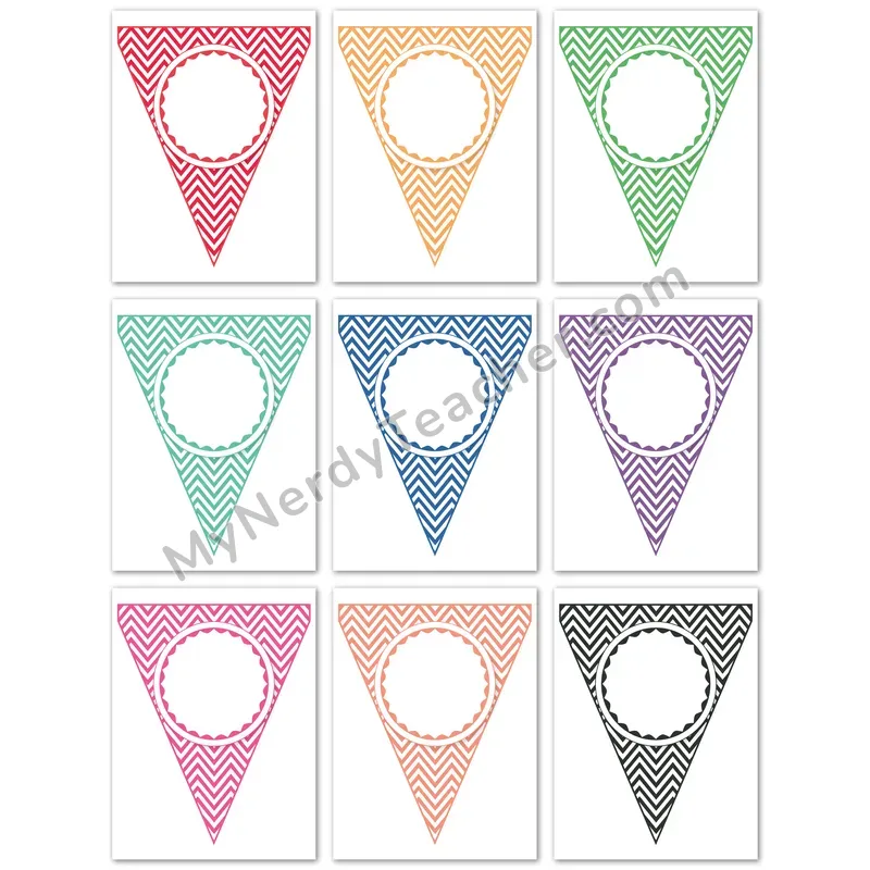 Editable Pennant Banner Set 2 — Classroom Bulletin Board Banner