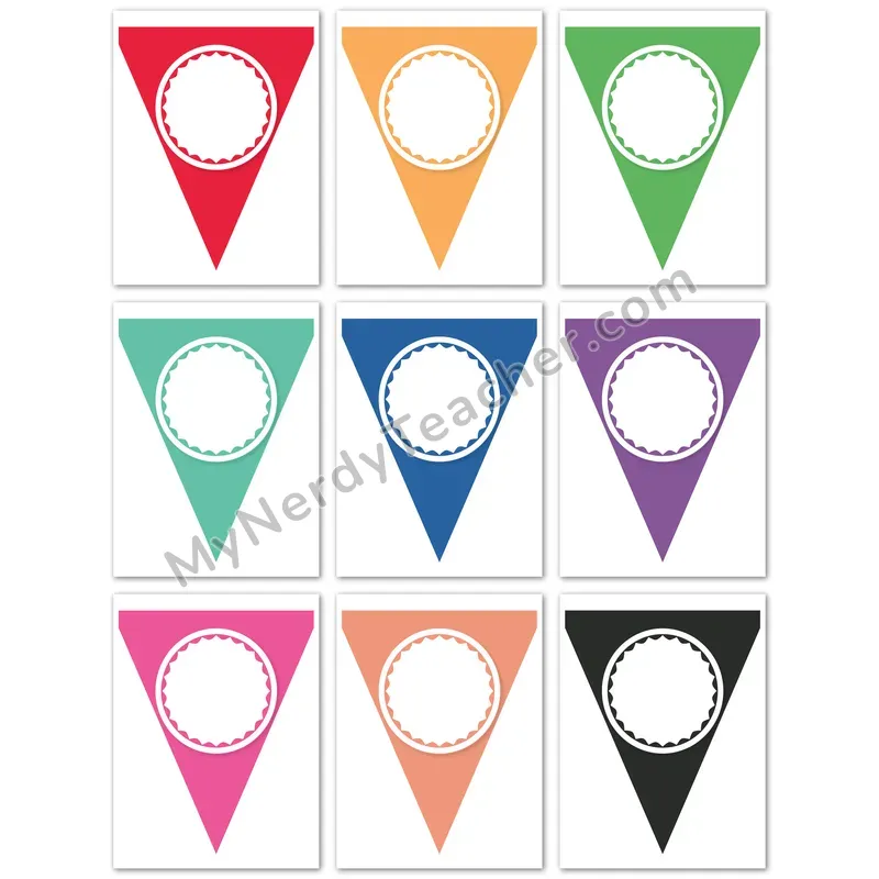 Editable Pennant Banner Set 10 — Classroom Bulletin Board Banner