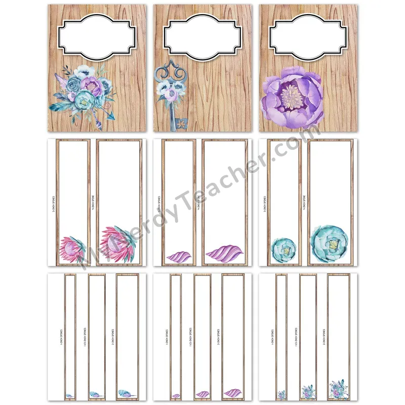 Editable Binder Covers and Spines — Boho Design
