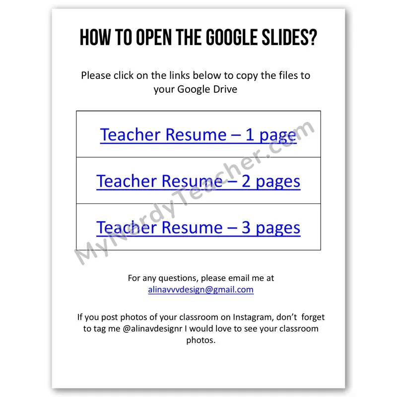 How to Open the Teacher Resume Templates in Google Slides — Setup Guide