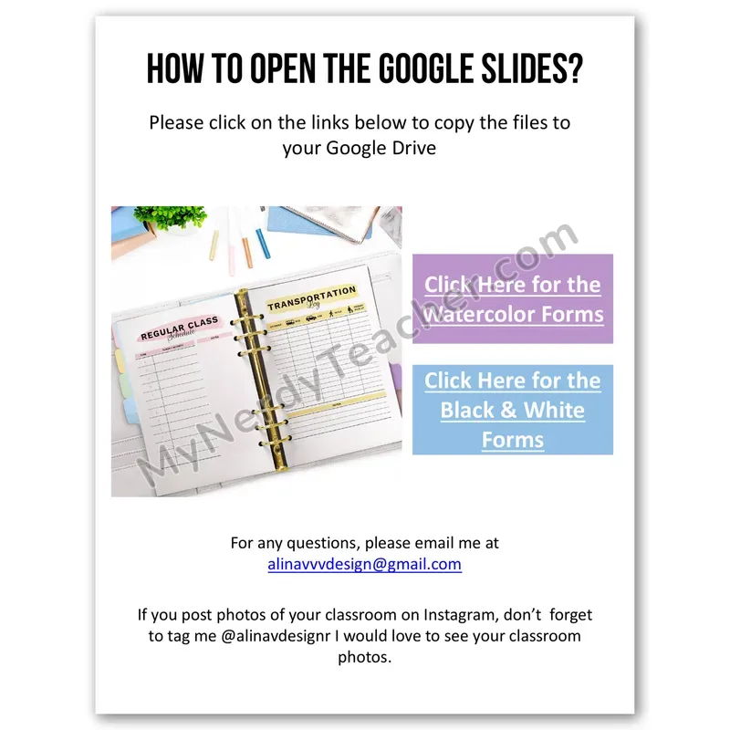 How to Open the Editable Teacher Planner Forms in Google Slides — Setup Guide