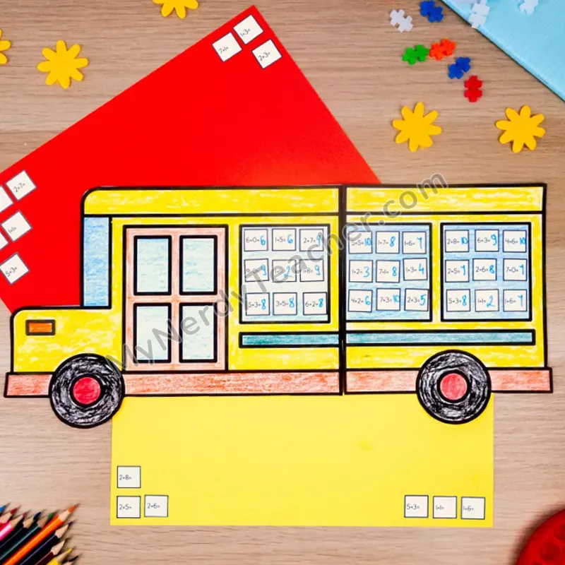 Schoolhouse Math Craft — Back to School Cut and Paste
