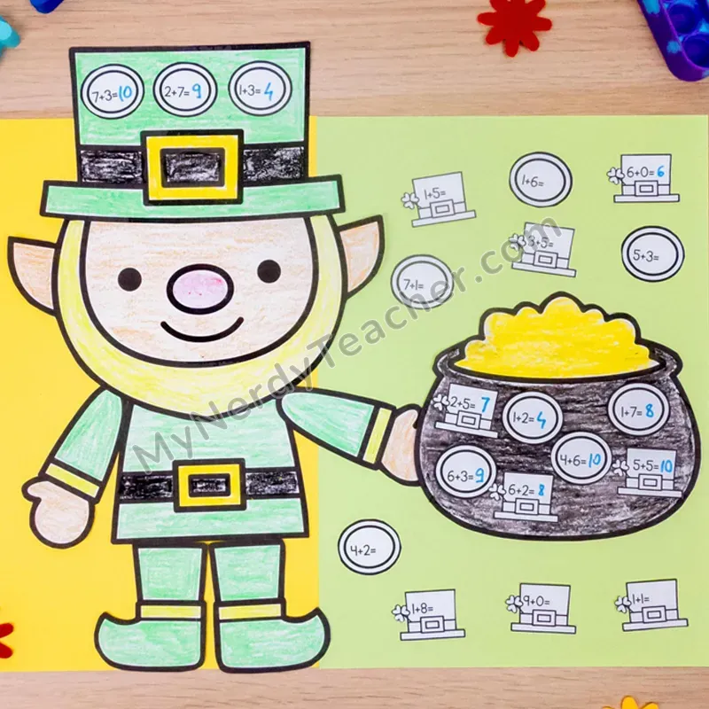 Leprechaun Math Craft — St. Patrick's Day Cut and Paste