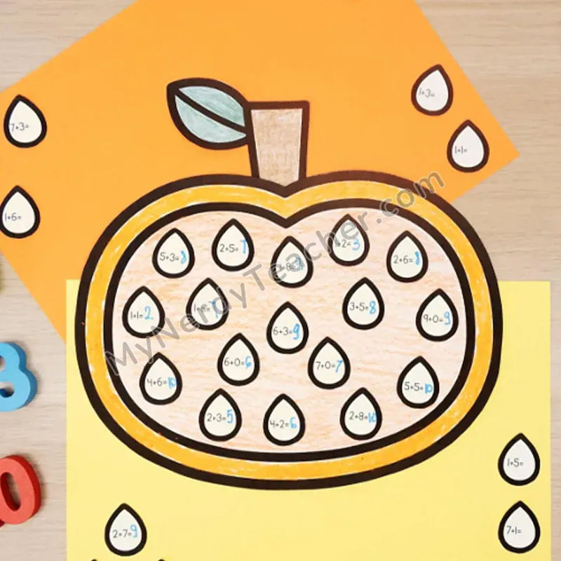 Pumpkin Math Craft — Halloween Cut and Paste Activity