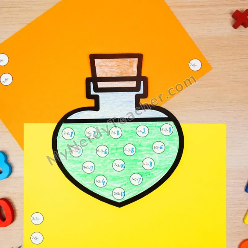 Potions Math Craft — Halloween Cut and Paste Activity