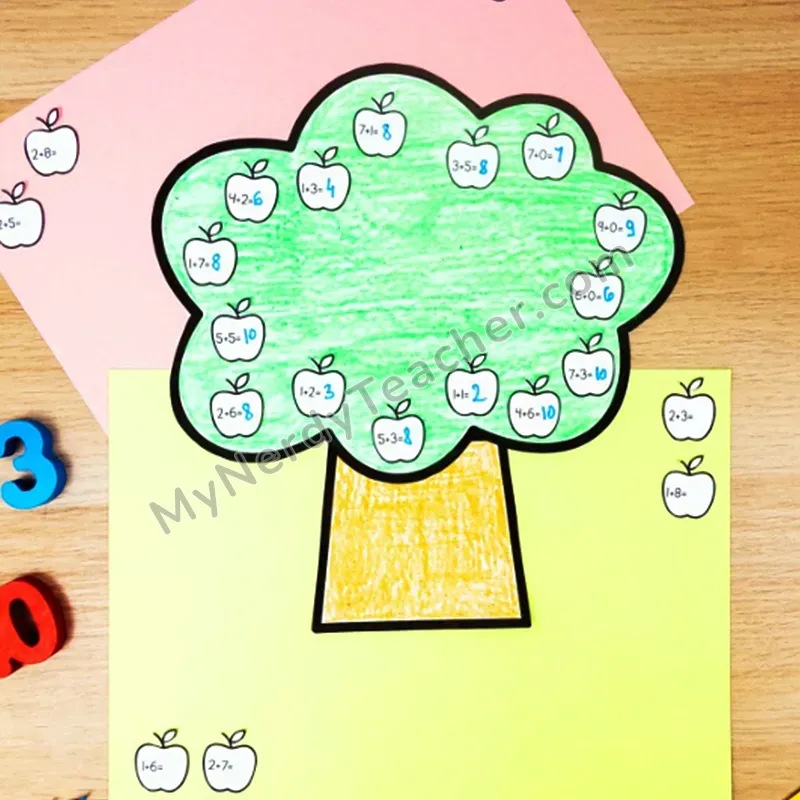 Apple Tree Math Craft — Back to School Cut and Paste