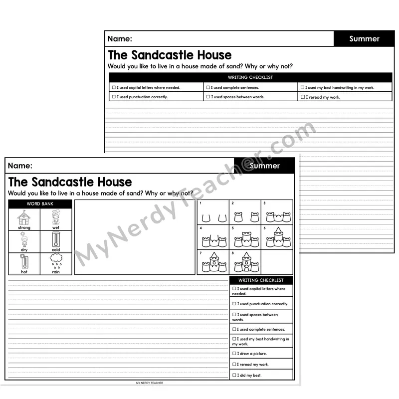 Summer Opinion Writing Prompt — The Sandcastle House