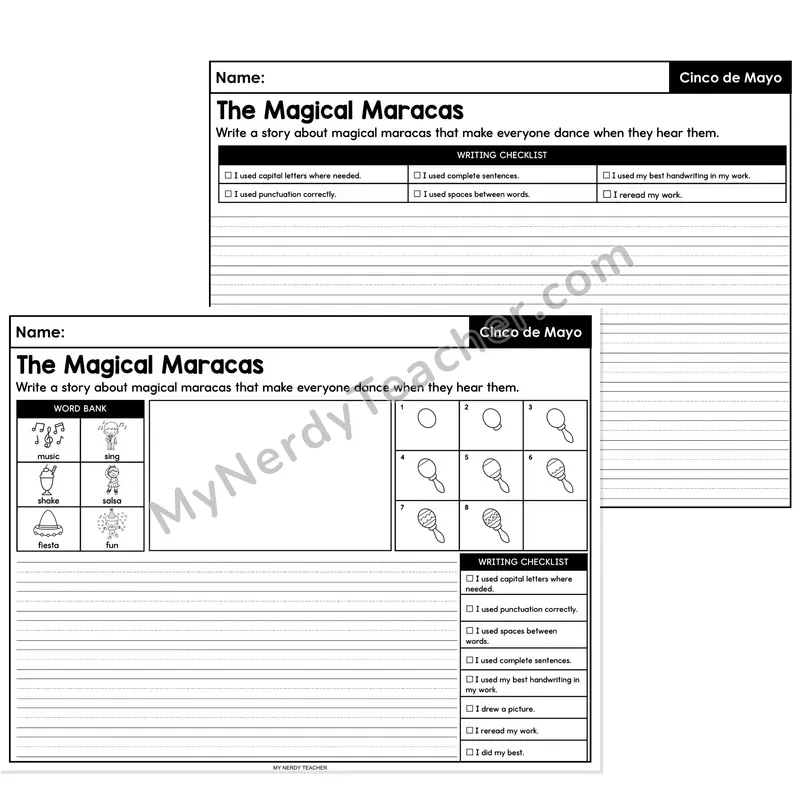 Fiesta Narrative Writing Prompt — The Magical Maracas