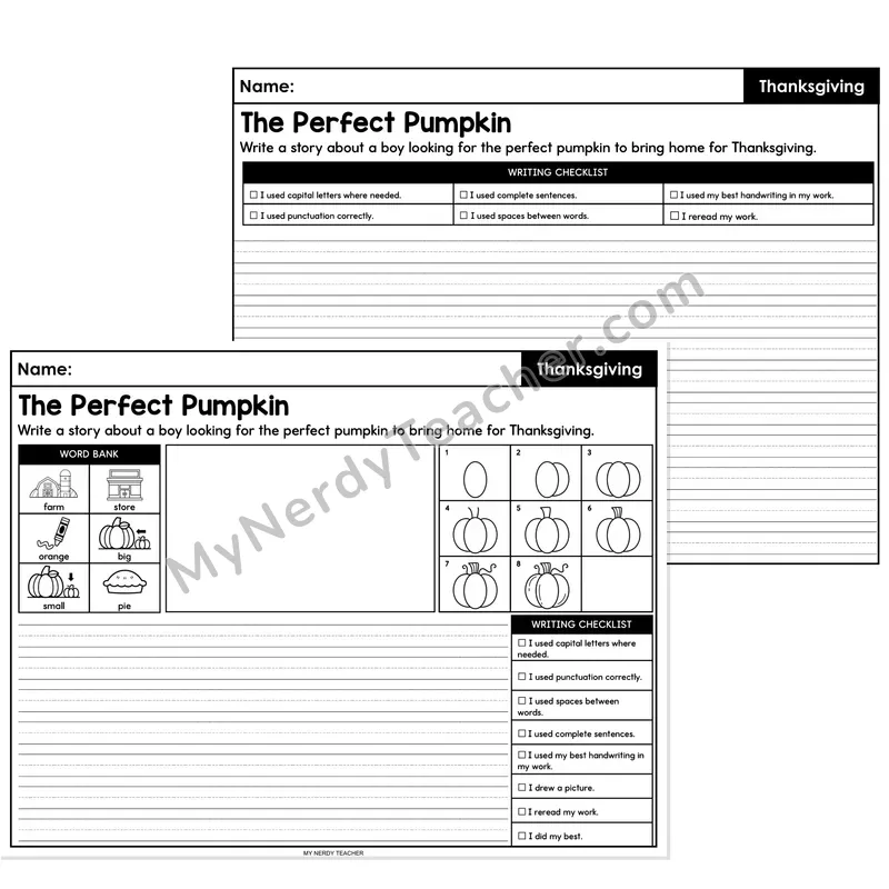 Thanksgiving Narrative Writing Prompt — The Perfect Pumpkin