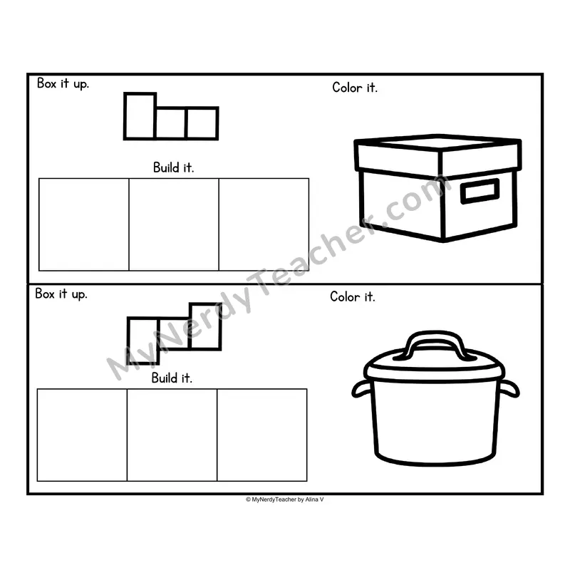 CVC Word Cards — Short O Color, Box It Up, Build It Activity