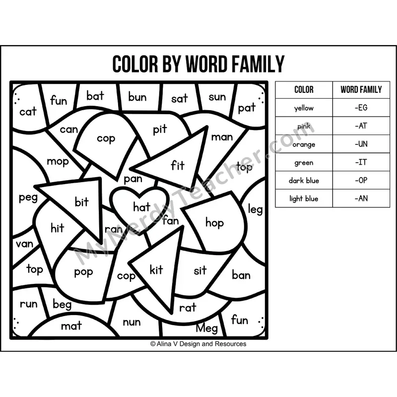 Color by Word Family — Earth Day CVC Short Vowel Coloring 6