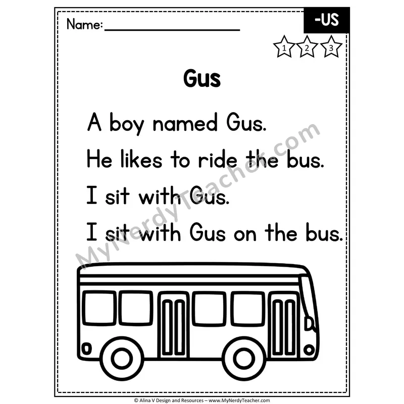 CVC Word Family Poem — -US Decodable Reader for Fluency