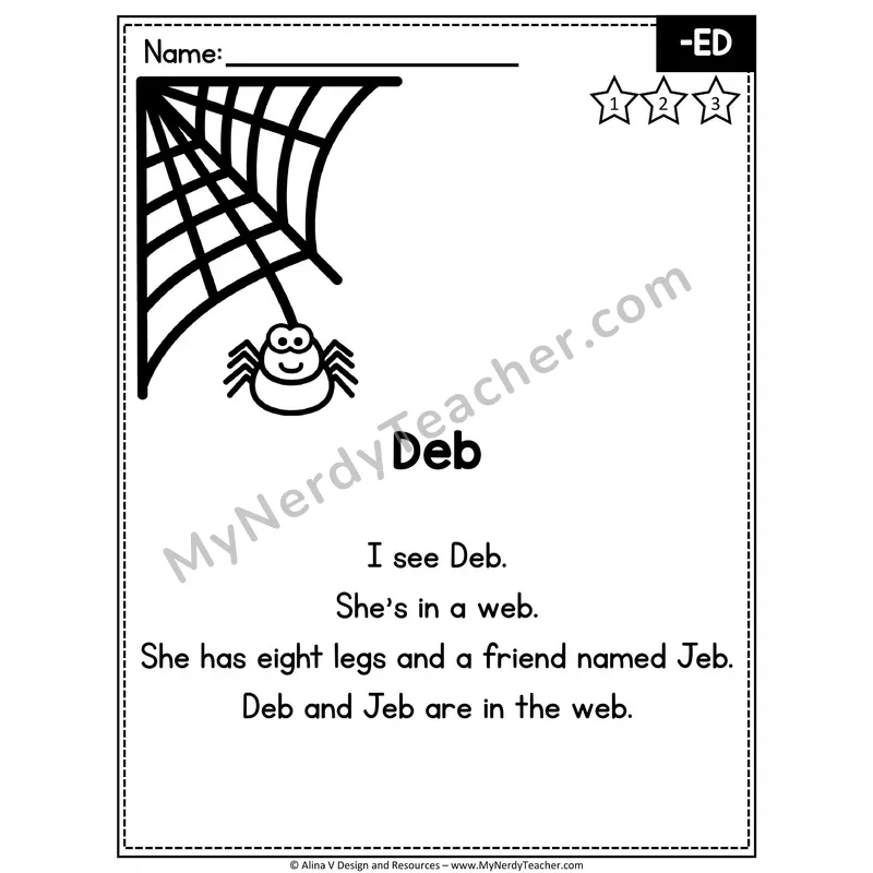 CVC Word Family Poem — -EB Decodable Reader for Fluency