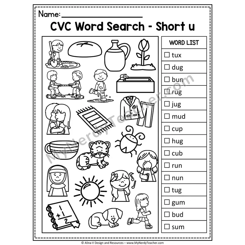 CVC Word Search I Spy — Secret Phonics CVC Words 10