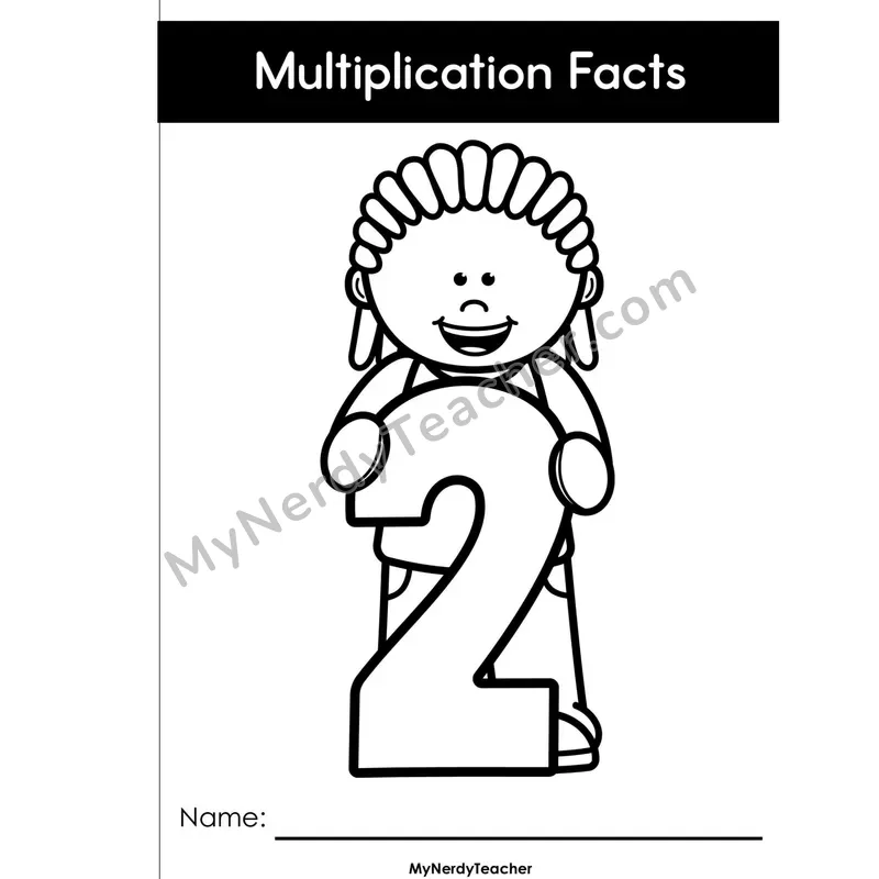 Multiplication Mini Book — 2 Times Table Arrays, Games & Word Problems (Full Size)