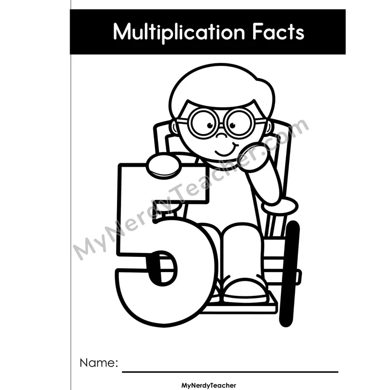 Multiplication Mini Book — 5 Times Table Arrays, Games & Word Problems (Full Size)