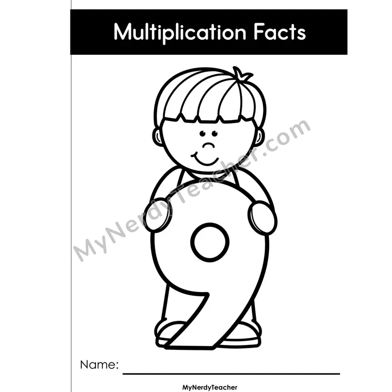 Multiplication Mini Book — 9 Times Table Arrays, Games & Word Problems (Full Size)