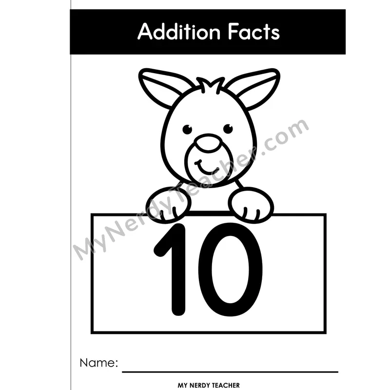 Make a Ten Full-Page Booklet Edition — Adding 10 Addition Facts