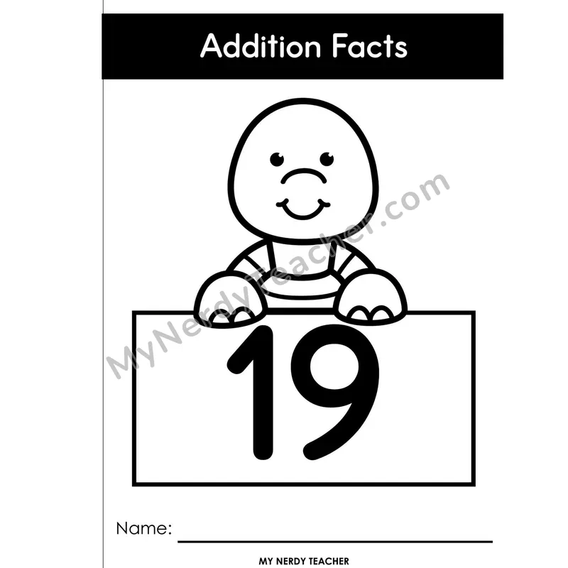 Adding 19 Full-Page Booklet Edition — Almost 20 Addition Facts