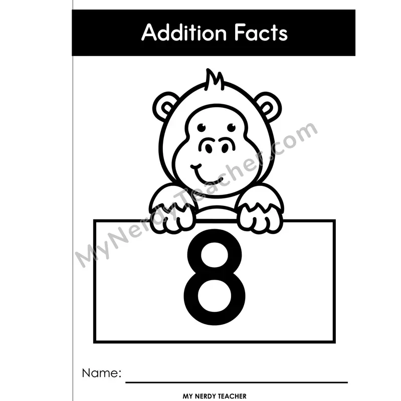 Full-Page Booklet Edition — Adding 8 Addition Facts