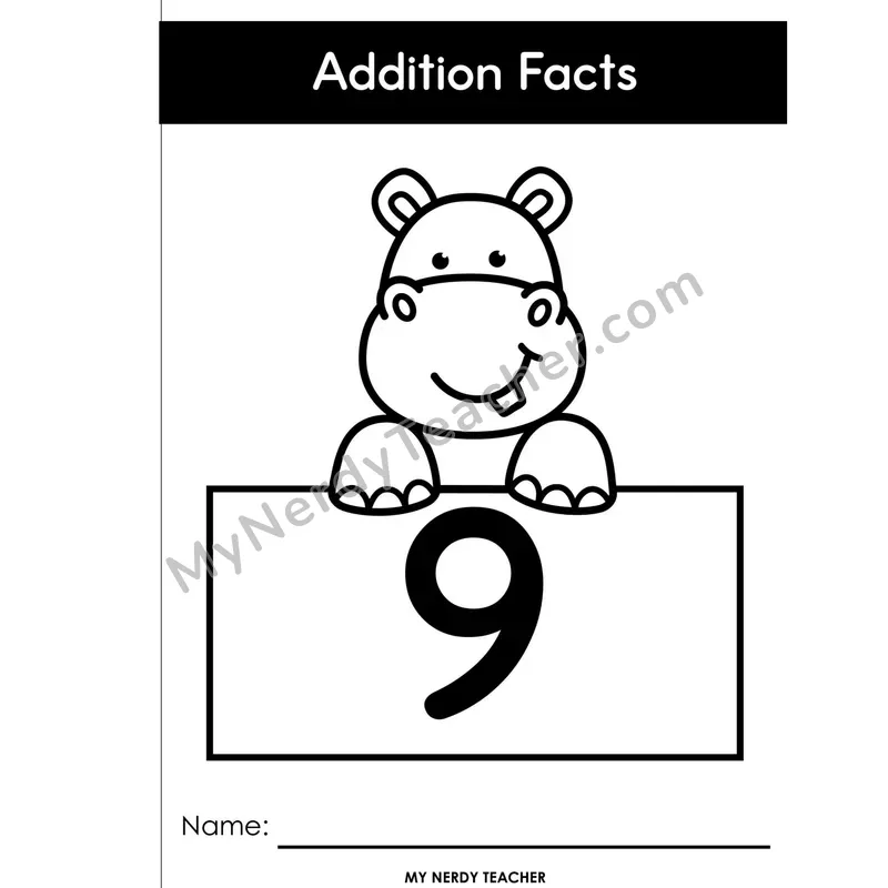 Full-Page Booklet Edition — Adding 9 Addition Facts