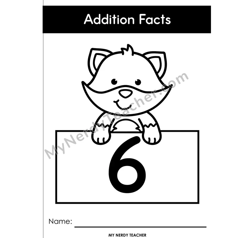 Adding 6 Full-Page Booklet Edition — Near Doubles +6 Addition Facts