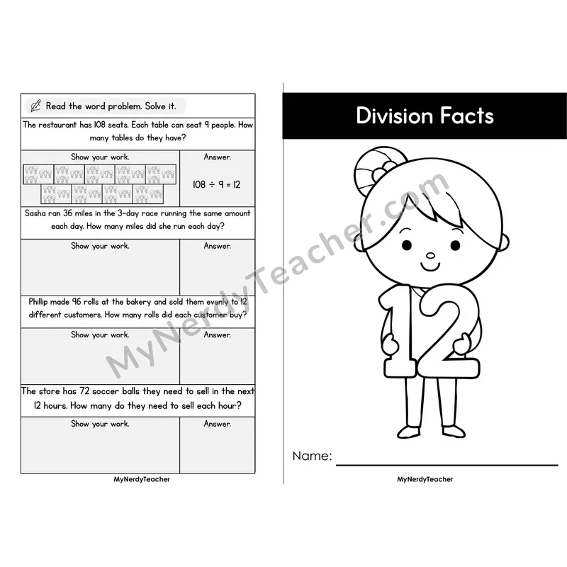 Division Mini Book 12 — Division Facts of 12