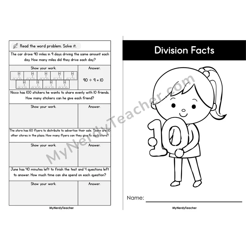Division Mini Book 10 — Division Facts of 10