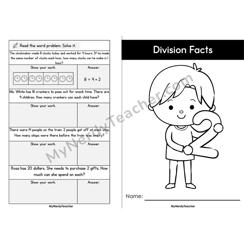 Division Mini Book 2 — Division Facts of 2
