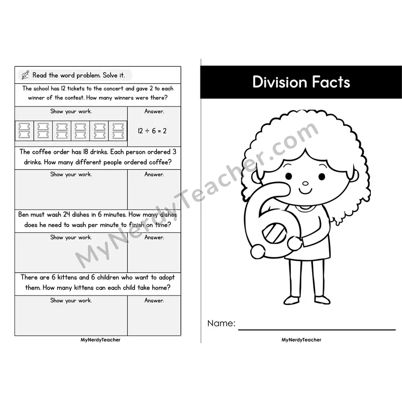 Division Mini Book 6 — Division Facts of 6