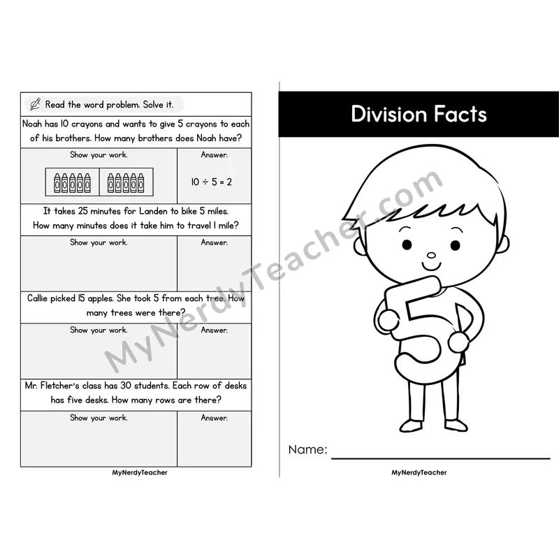Division Mini Book 5 — Dividing by 5