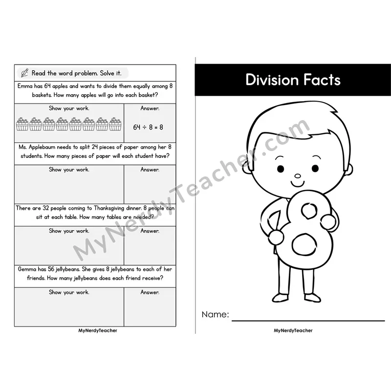 Division Mini Book 8 — Dividing by 8