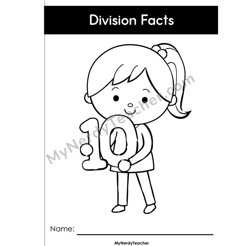 Division Worksheet Pack 10 — Division Facts of 10