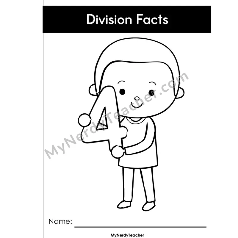 Division Worksheet Pack 4 — Division Facts of 4