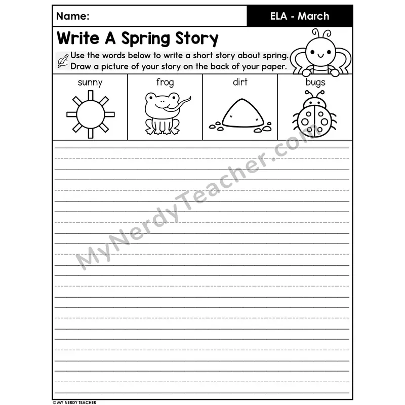 Spring Narrative Writing Prompt — Use 4 Words to Write a Story (Set 2)