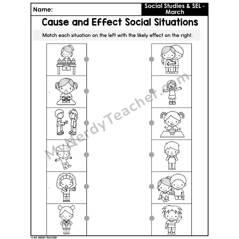 Cause and Effect SEL Matching — Social Situations